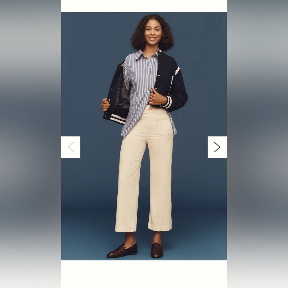 Maeve Colette Corduroy Cropped Wide-Leg Pants